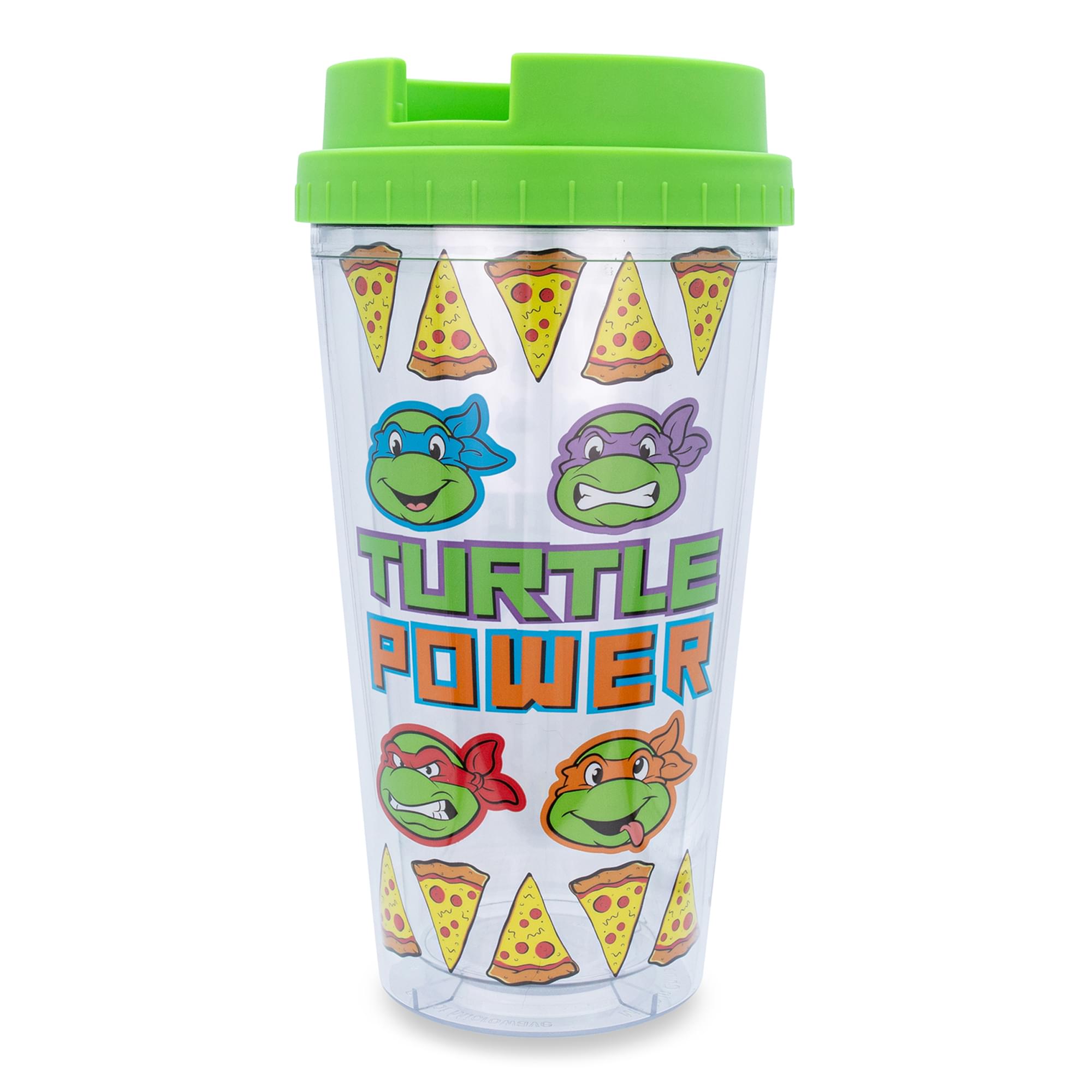 Teenage Mutant Ninja Turtles Pizza Slices Plastic Travel Tumbler  16 Ounces