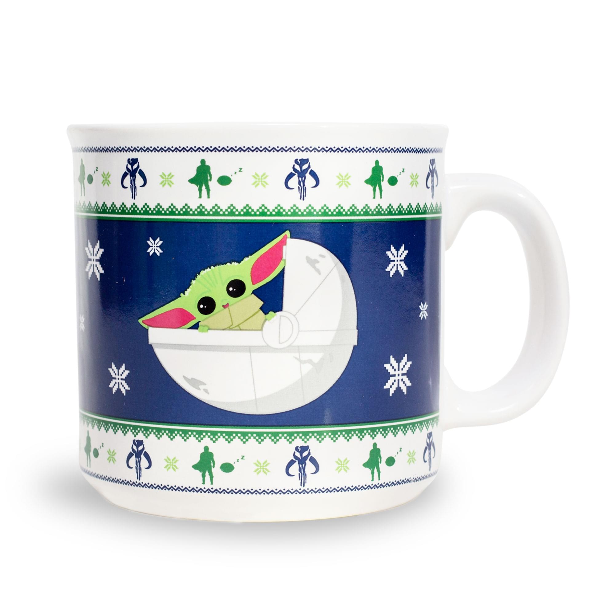 Star Wars: The Mandalorian Grogu Holiday Sweater Ceramic Camper Mug  20 Ounces