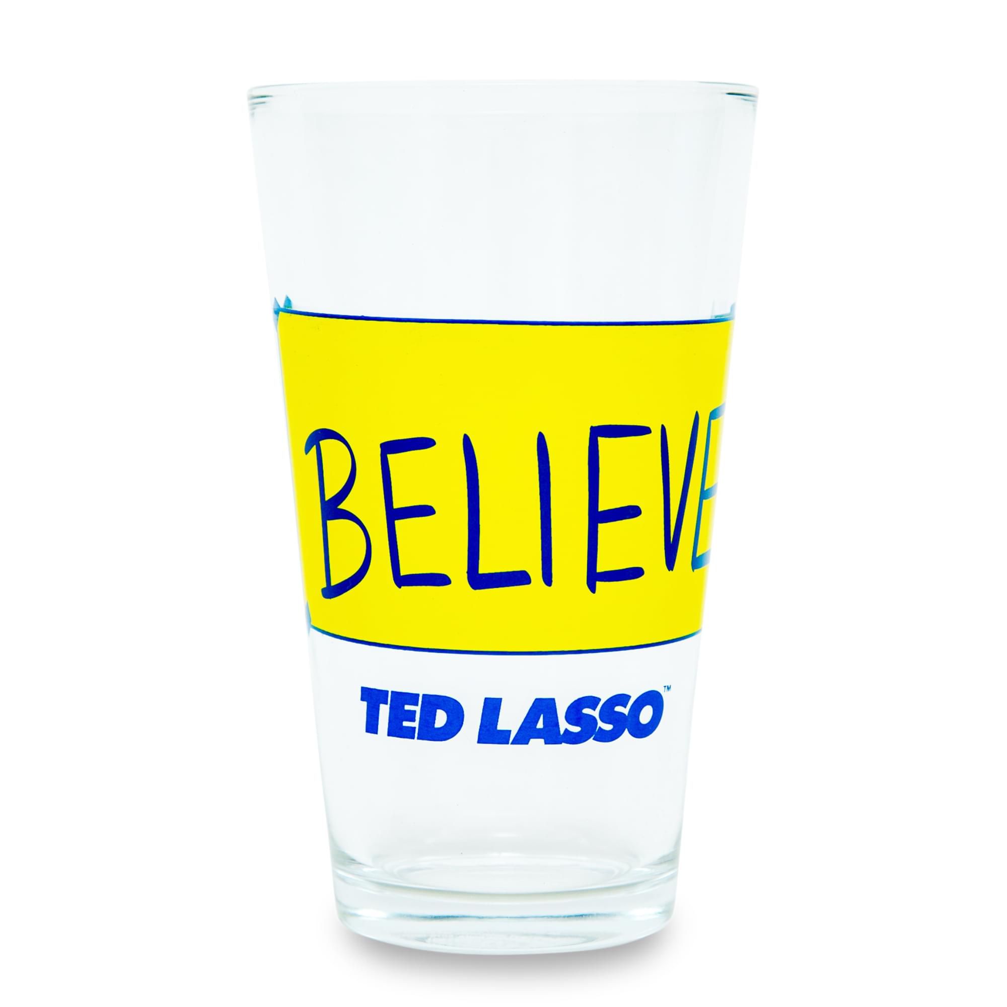 Ted Lasso Believe Pint Glass  Holds 16 Ounces