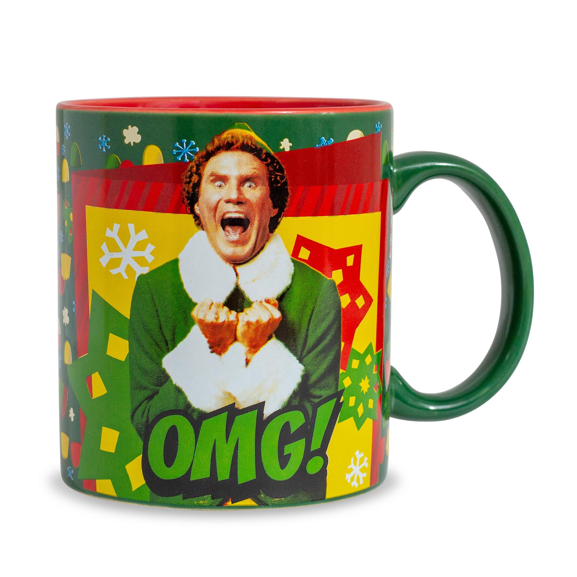 Elf OMg Santas coming ceramic Mug  Holds 20 Ounces