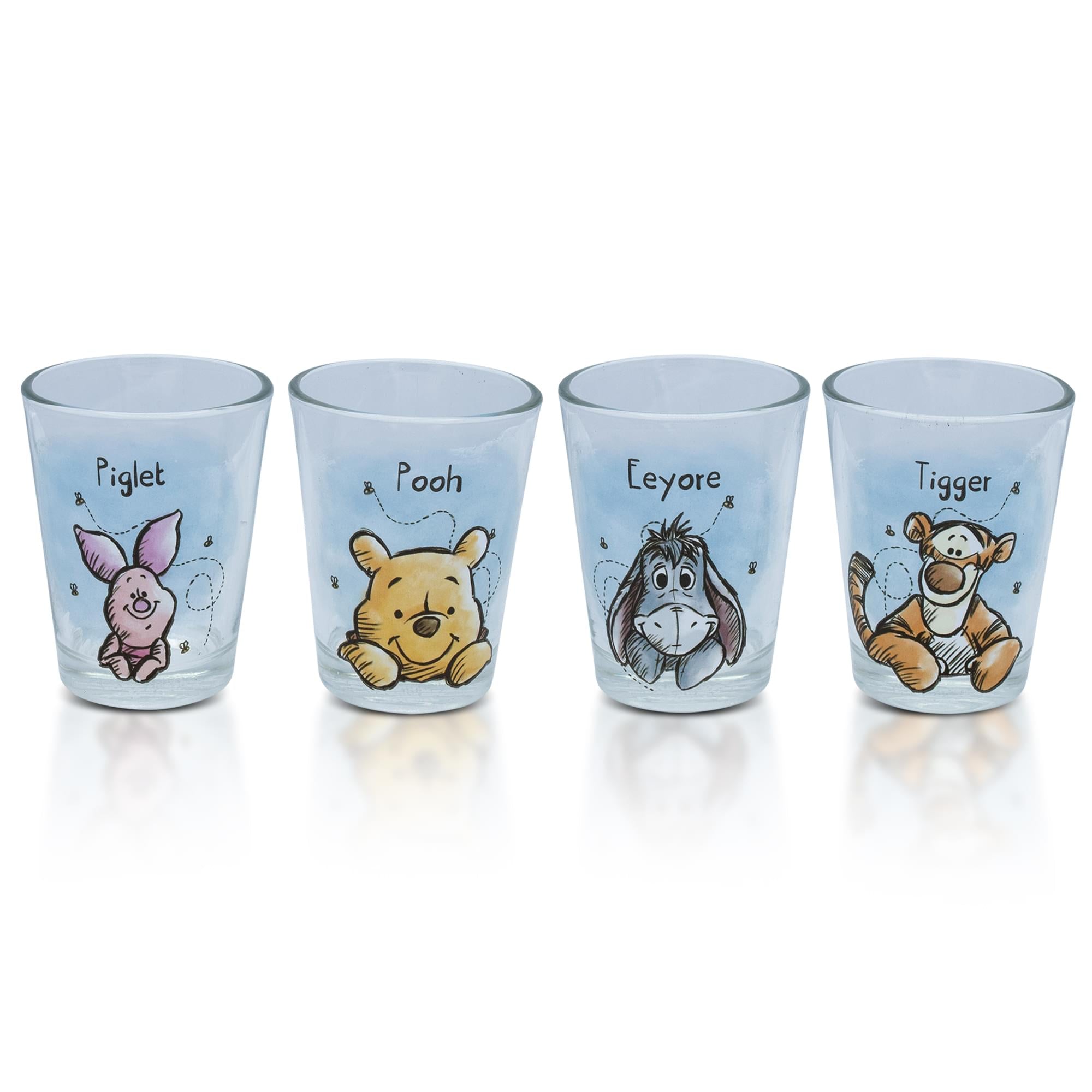 Disney Winnie The Pooh character Portraits 2-Ounce Mini Shot glasses  Set of 4