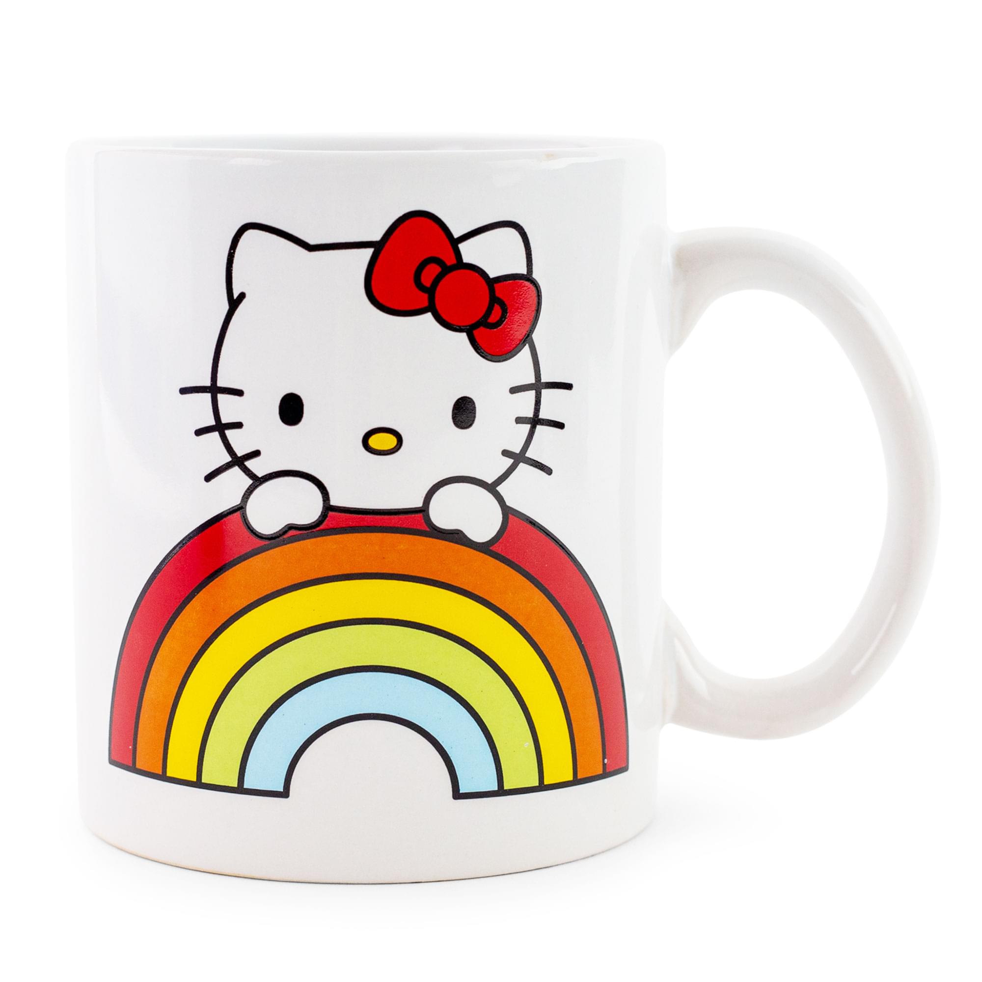 Sanrio Hello Kitty Rainbow Peek ceramic Mug  Holds 20 Ounces