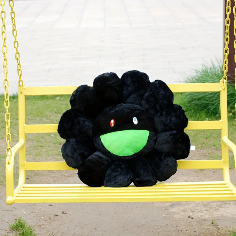 1 Pcs Creative Sunflower Stuffed Cushion Flower Plush Pillow Cute Smile Rainbow Sunflower Decor Pillow Office Back Plush Cushion