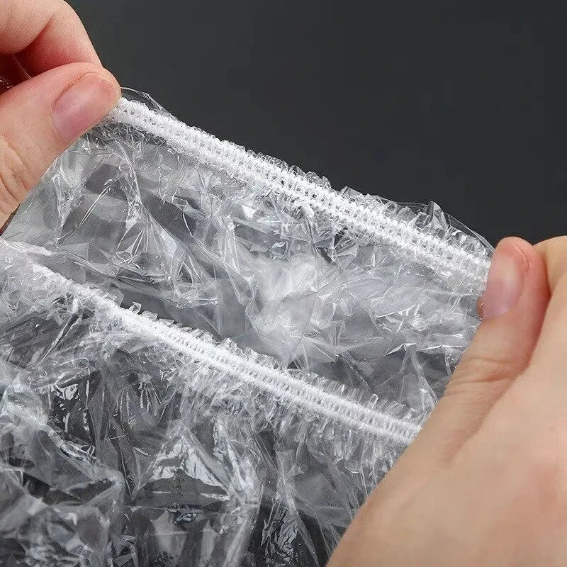 Transparent Elastic Cling Film Cover Fruits Foods Hair Covers Barthroom Kitchen PE Lids Storages Freshness Seal Wraps Disposable