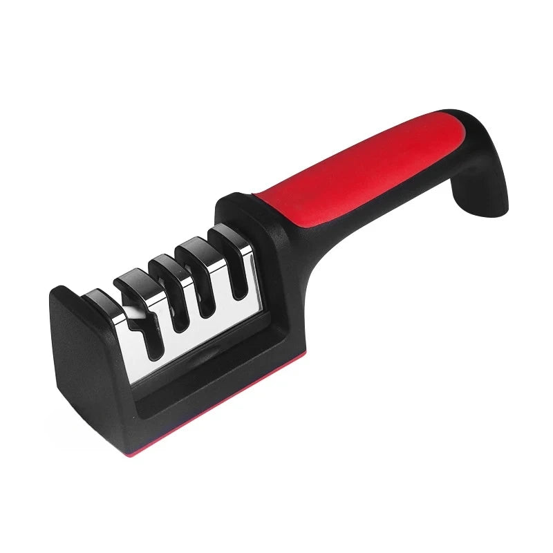 3 Segment Kitchen Knife Sharpener Household Multi-Functional Hand-Held 3/4-Purpose Black Sharpening Stone Sharp Knife Tools