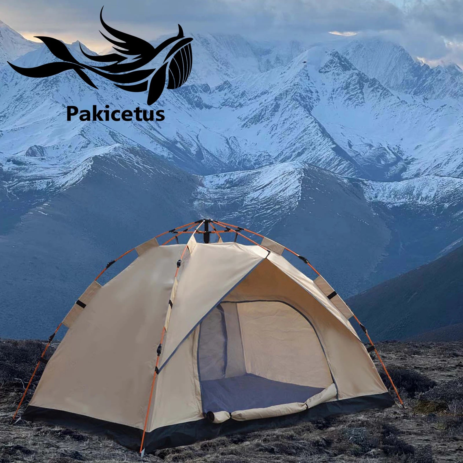 Pakicetus Instant Setup Pop-Up Tent, Waterproof Sun & Rain Protection for Camping Beach Fishing