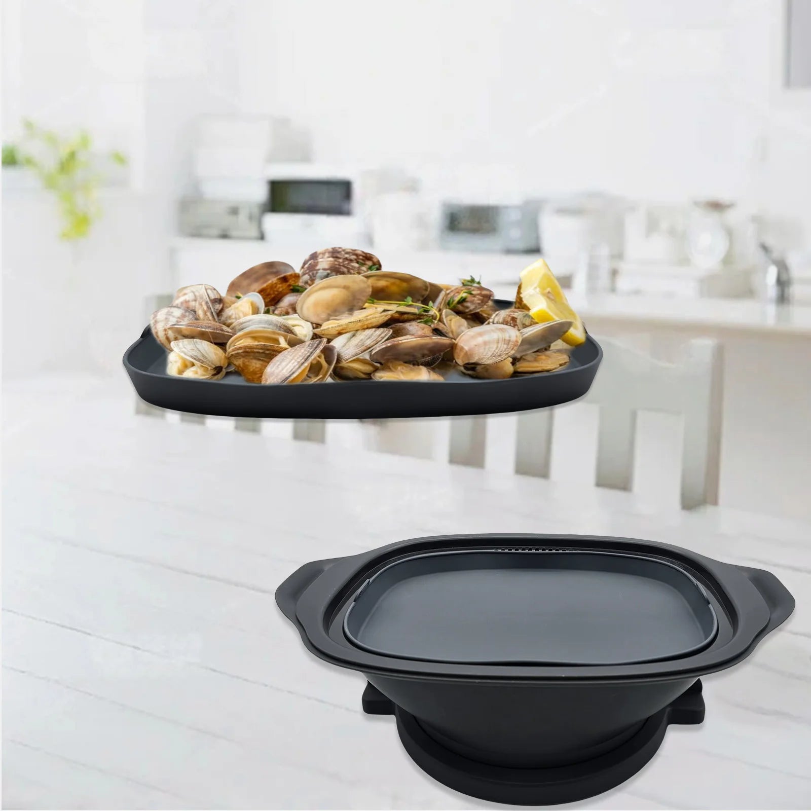 Silicone Steamer Dish Compatible With Monsieur Cuisine Smart/Connect/Trend Baking Tray, Or For Thermomix TM7 Kitchen Accessories