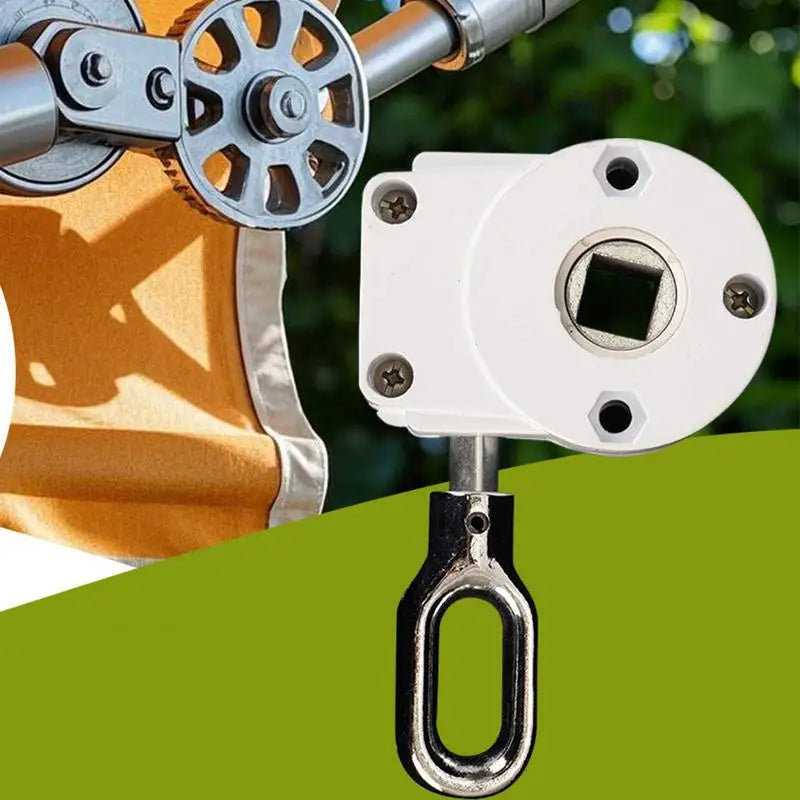 Outdoor Crank Gear Drive Awning Worm Gear Yard Lawn Balcony Patio Aluminum Alloy Awning Gearbox Canopy Accessories