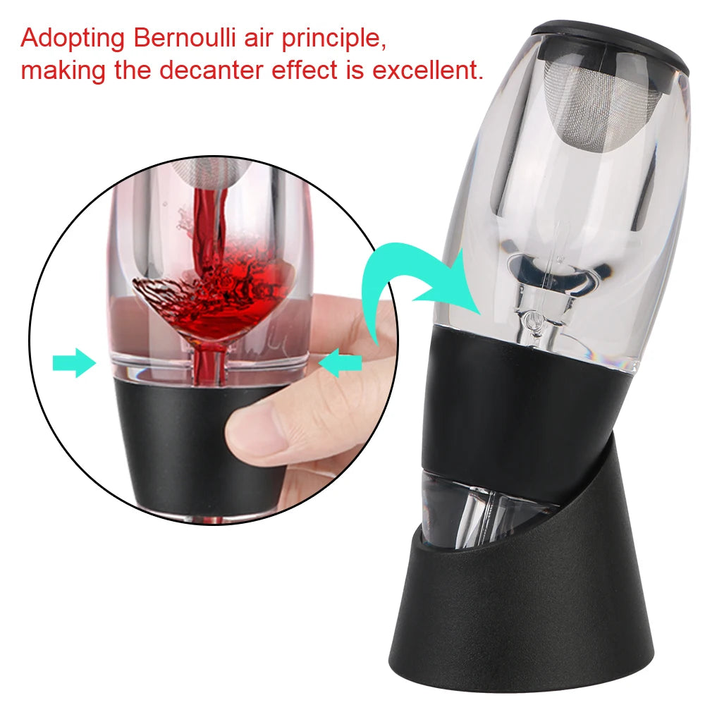 Quick Sobering For Bar Party Kitchen Wine Decanter Pourer With Filter and Base Professional Red Wine Whisky Aerator Dispenser