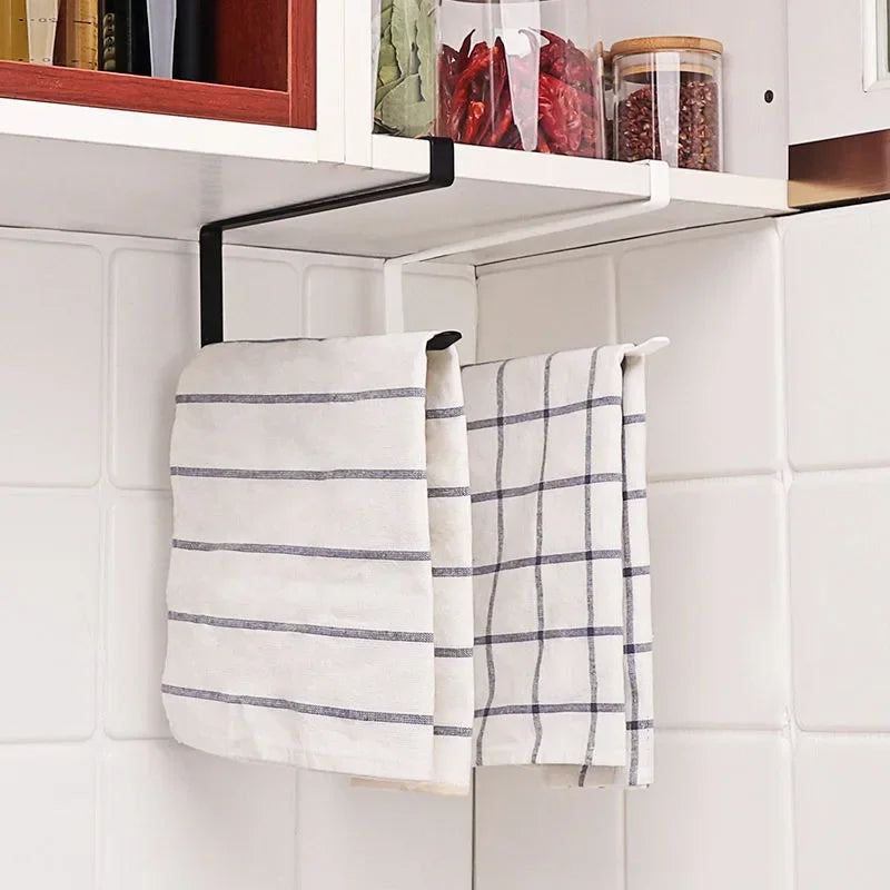 Random Special Kitchen Paper Towel Hanging Rack Cabinet Without Drilling Towel Hook Ironware Storage Shelf For Napkins
