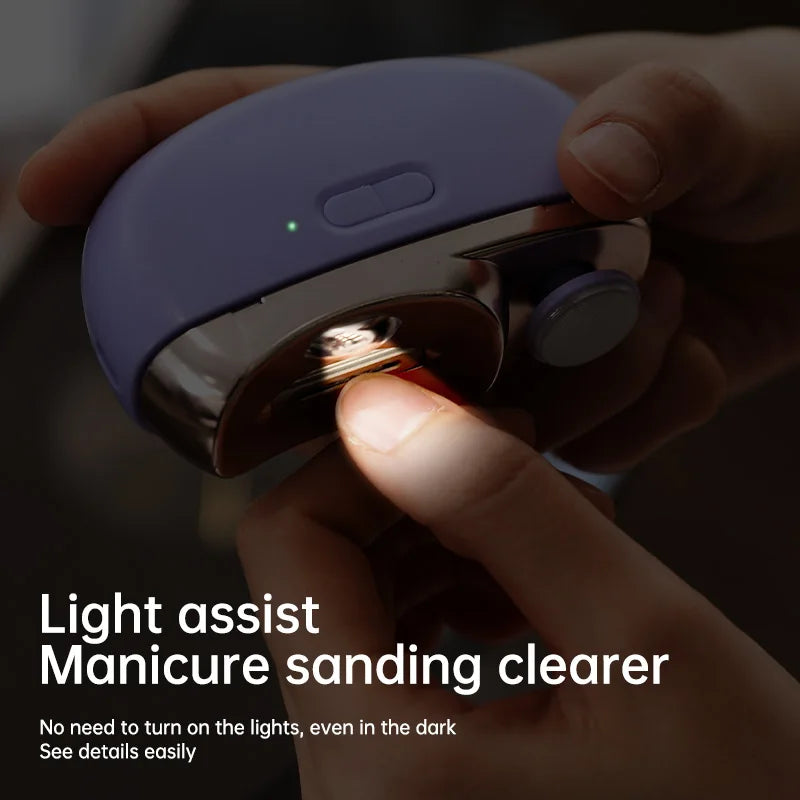 HOMEFISH Electric Nail Clipper 2 in 1 Grinding Polishing Multifunctional Portable Automatic Manicure Grinder