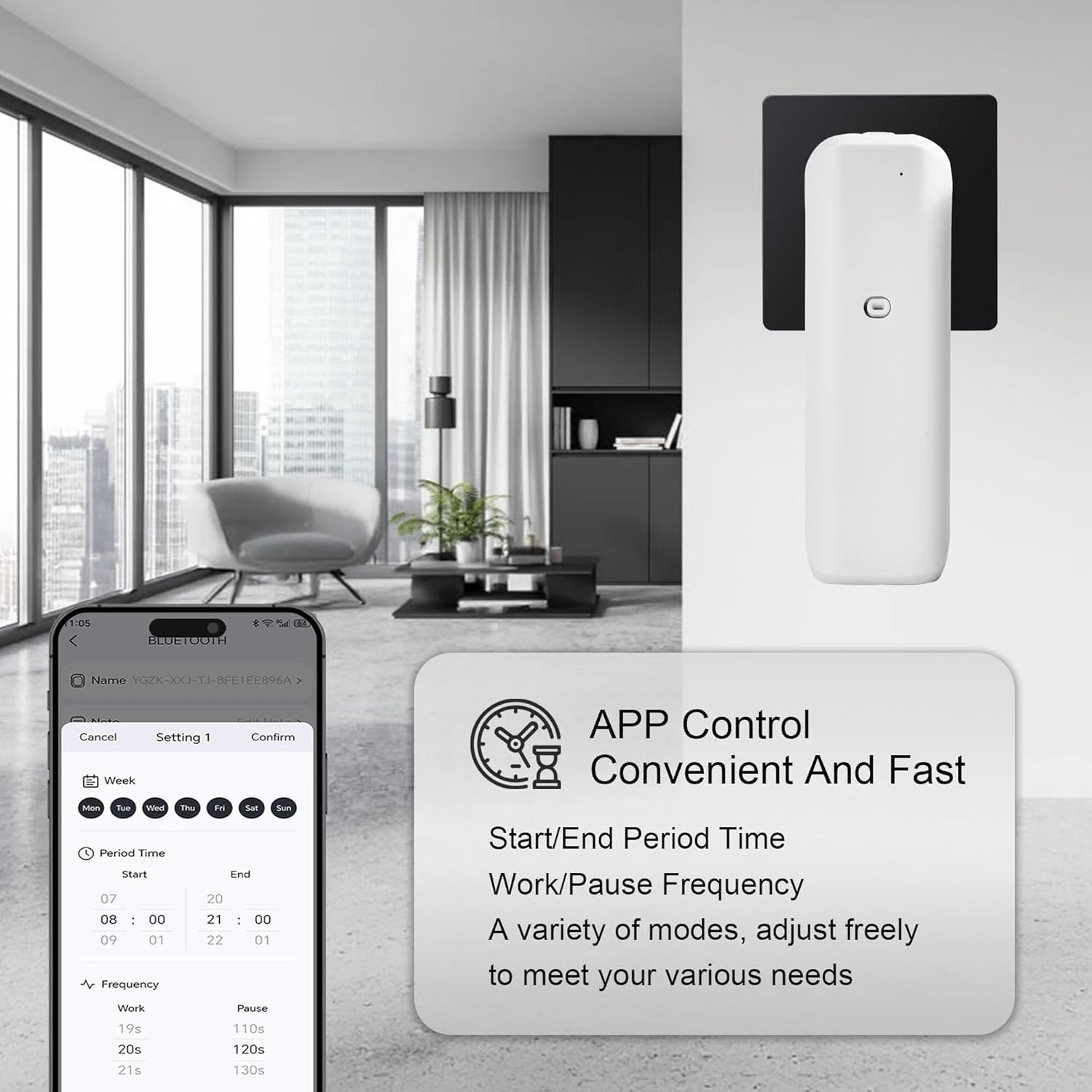 NAMSTE Plug in Oil Diffuser Smart Bluetooth Scent Diffuser Waterless Aromatherapy for Hotel Rooms Aroma Diffuser Up to 500 SQFT