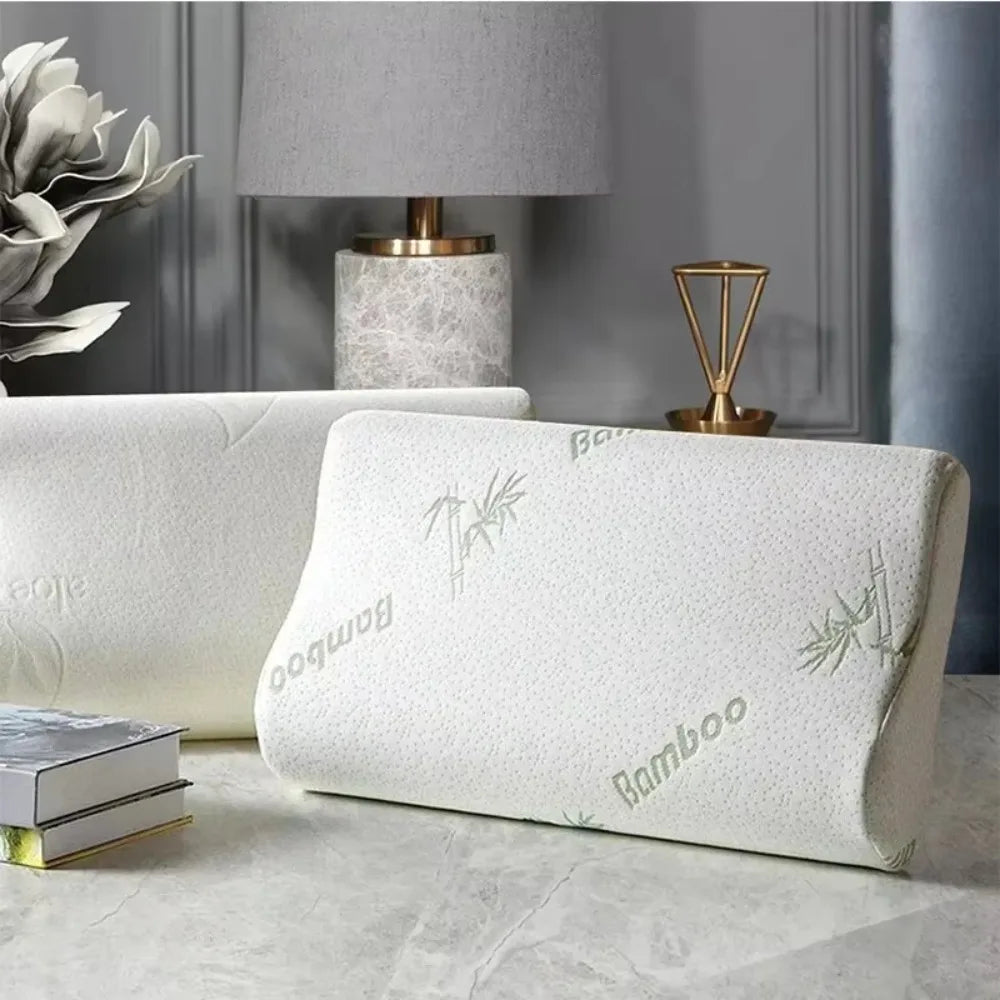 New Slow Rebound Bamboo Fiber Pillow Support NeckRelief Health Care Memory Foam Pillow Soft Comfortable Orthopedic Pillows Home