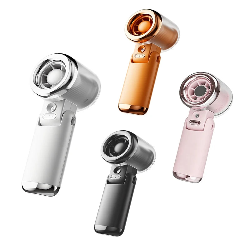 Mini Small Fan Water Mist Spray Fan 3600mAh 5 Speeds Portable Handheld Foldable Neck Hanging Type-C Rechargeable Humidifier Fans