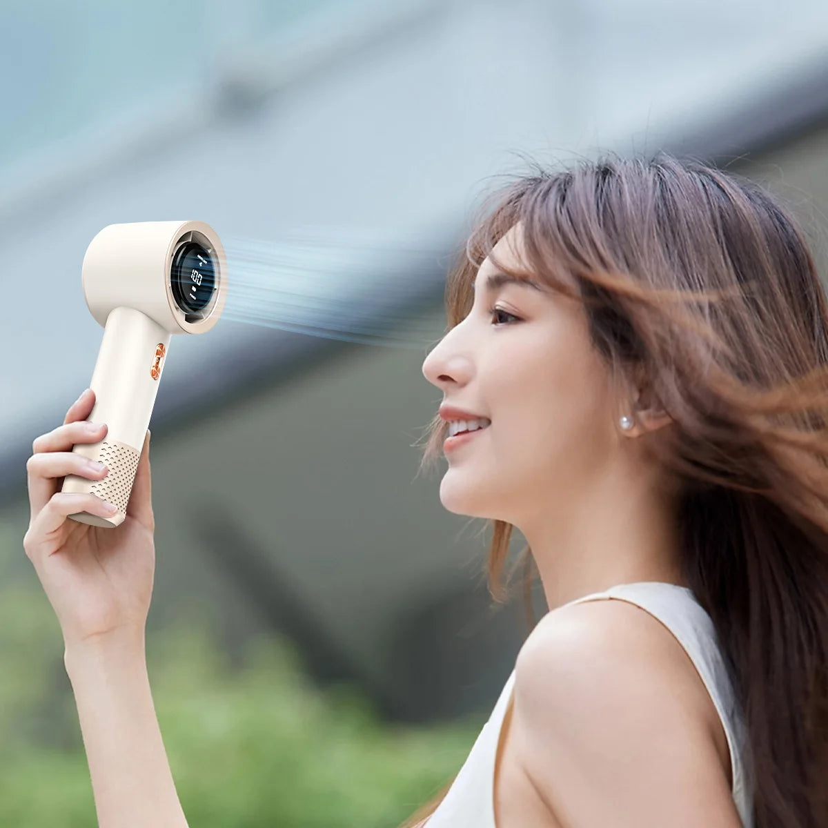 Hand‑Held High‑Speed Mini Fan, Portable Personal Air Cooler, 199‑Speed Adjustable Wind Power Pocket Hand Fan for Outdoor Indoor