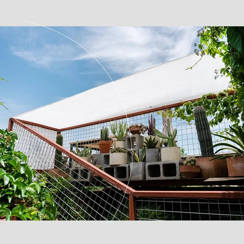 4Pin White Sunshade Net Outdoor Succulent Plants Shed Sun Shade Nets Garden Pergola Awning Anti-UV Car Shading Sails