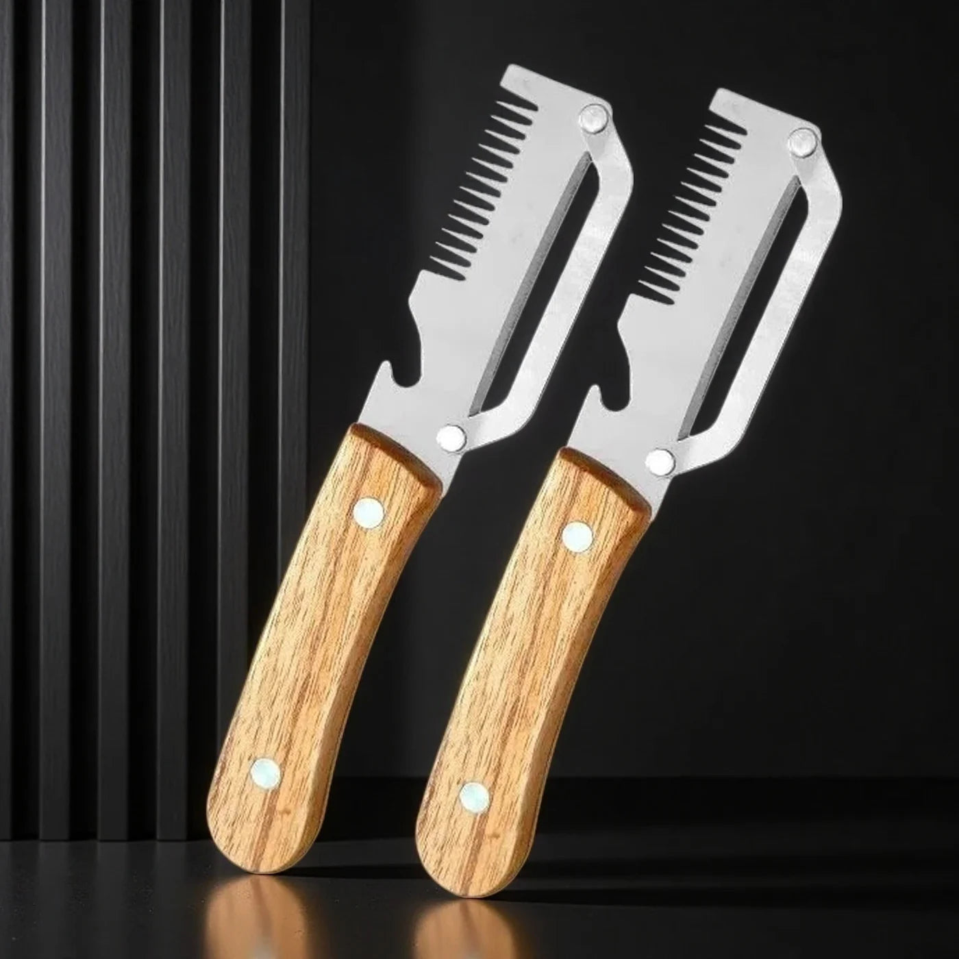2PC Set Kitchen Peeler Stainless Steel Vegetable Peeler Wooden Handle For Peeling And Slicing Fruits And Vegetables Kitchen Tool