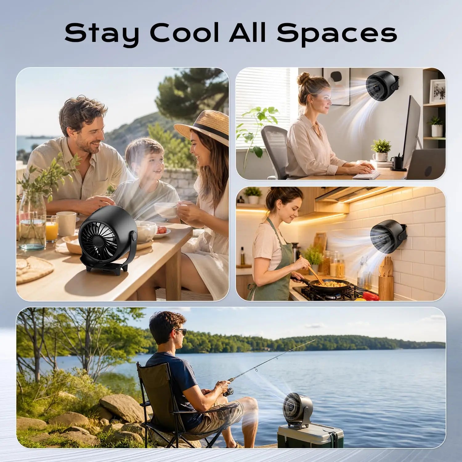New Portable Misting Desk Fan, 100 Speeds Turbo Table Fan with Digital Display, 6.3 Inch USB Rechargeable Quiet Desktop Misting Fans for Bedroom Office Travel Kitchen Low Noise, 120° Rotating Wall-Mounted Design for Home, Of