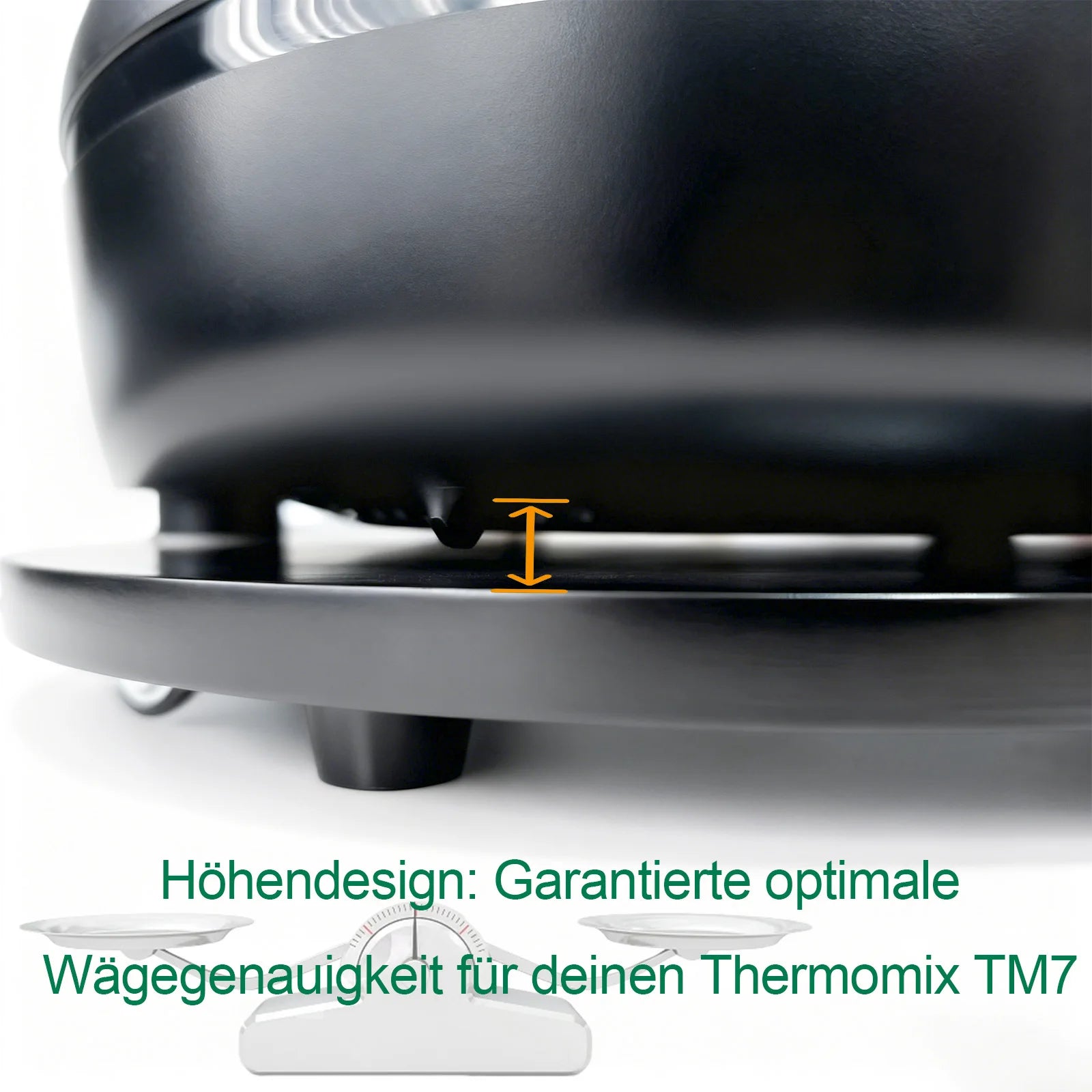 Thermomix TM7 Sliding Board with Wheels:Easy-Move Base Glider with Finger Grip Notch&Stable Rubber Base,Protects TM7&Countertops