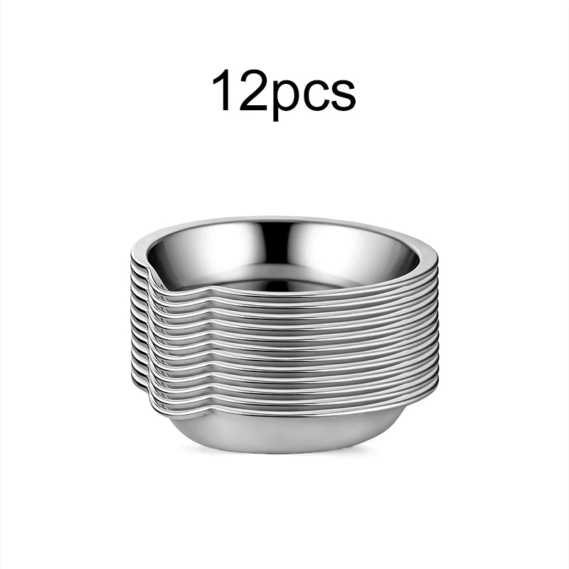 6/12/24pcs Stainless Steel Painting Palette Spouted Color Bowls Oil Paint Trays Paint Color Mixing Cups DIY Painting Tools TMZ
