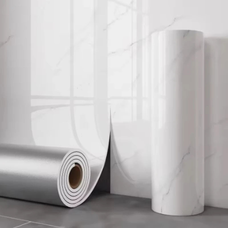 1 Roll Marble Thick Foam Bedroom Wallpaper Imitation Ceramic Tile Self-Adhesive Wallpaper Kitchen Anti Oil Stain Wall Sticker