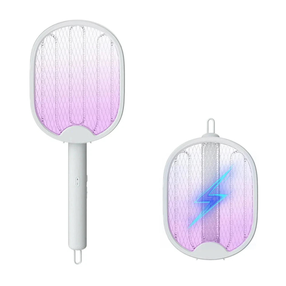 Foldable Electric Mosquito Killer Racket - 3000V Bug Zapper with UV Light, USB Rechargeable Fly Swatter Insect Trap