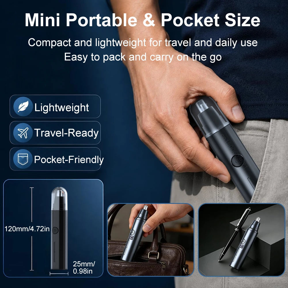 Nose Hair Trimmer for Men Electric Nose Hair Clipper Portable Nose and Ears Hair Trimmer USB Rechargeable Mini Nose Hair Removal