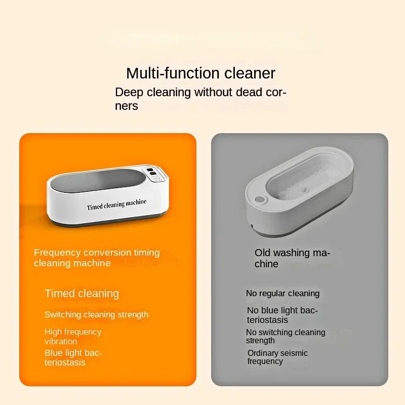 Multi-functional Ultrasonic 360° Cleaning Machine,three Speed Timing,frequency Switching,for Jewelry,braces,glasses,makeup,brush