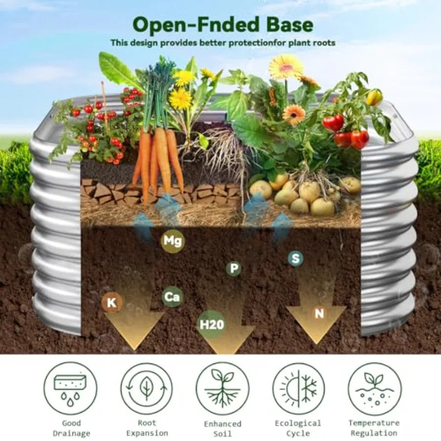 4 Pcak 2x2FT Raised Beds for Gardening Corrugated Galvanized Steel Raised Garden Bed Outdoor Metal Above Ground Garden Bed for