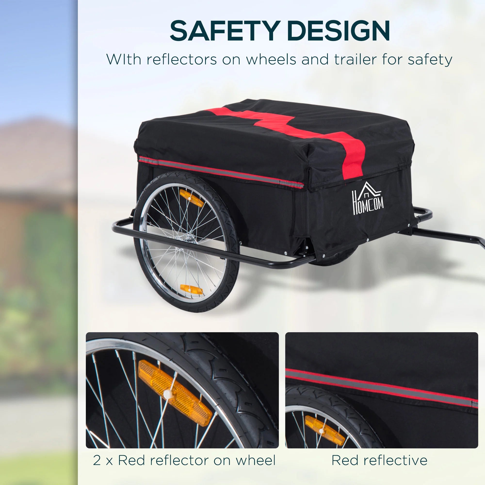 Aosom Elite Two-Wheel Bicycle Large Cargo Wagon Trailer with Folding Storage
