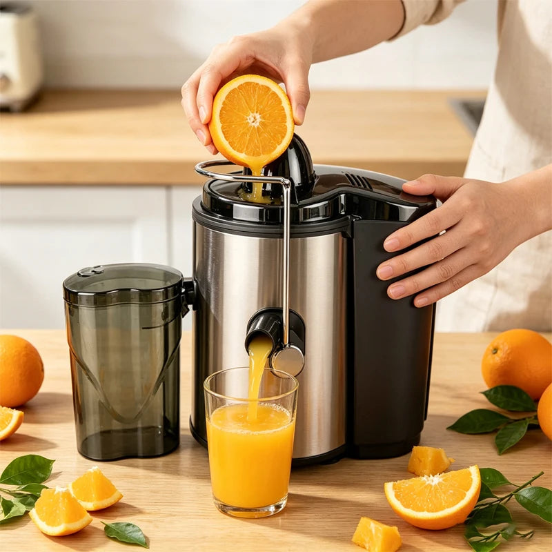 Household and Commercial Dual-Purpose Juicer with Powerful Motor, High-Speed Output Fine and Residue Free Juice, Large Capacity Machine, Material, High Temperature Resistance, Odorless Fruit and Vegetable Fresh Pressing Juice