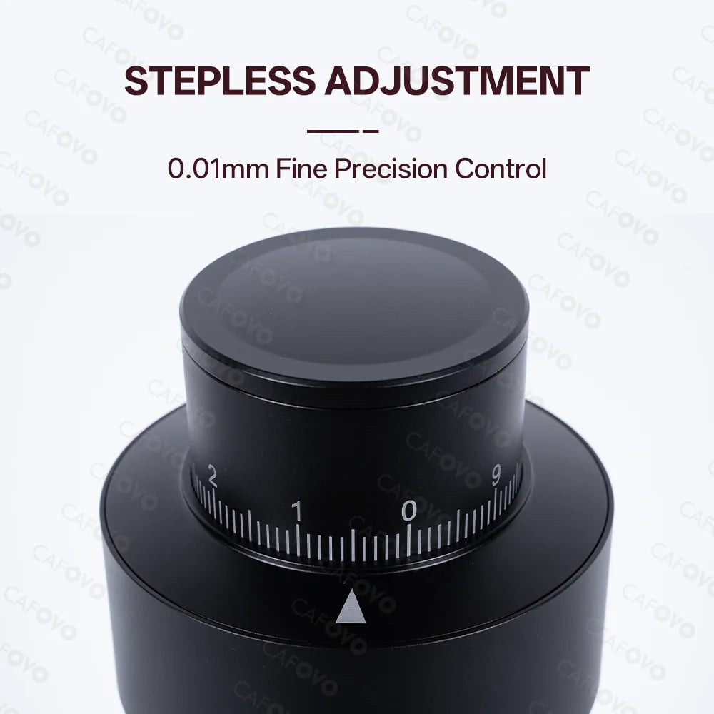 CAFOVO G564FV Variable Speed Coffee Grinder 64mm Flat Burr Coffee Bean Miller 800-1600RPM Stepless for Espresso & Filter Coffee