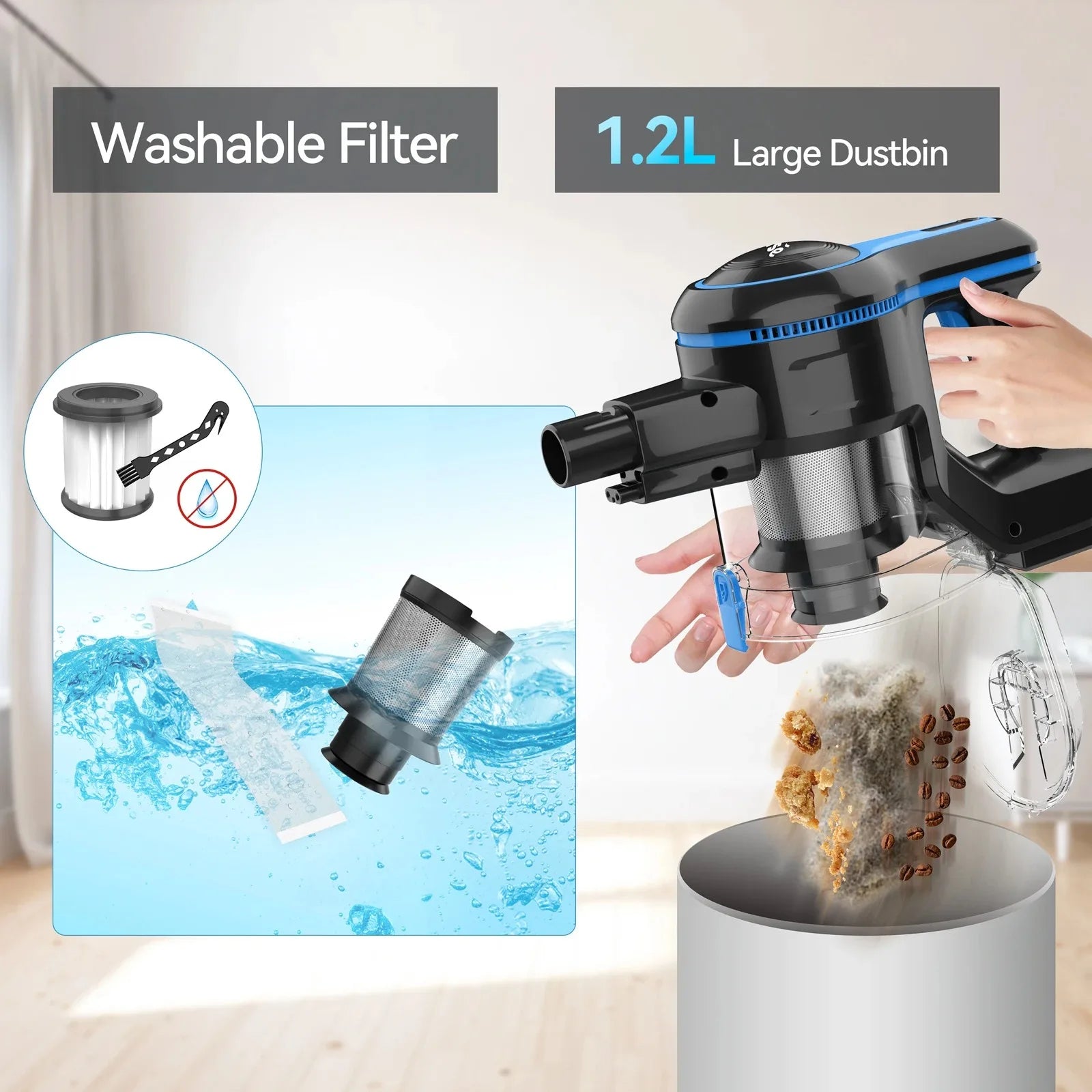 INSE N5T Cordless Vacuum Cleaner Original Accessories for N5T Vac Cleaner Battery HEPA Floor Brush Host Header Replacement Parts