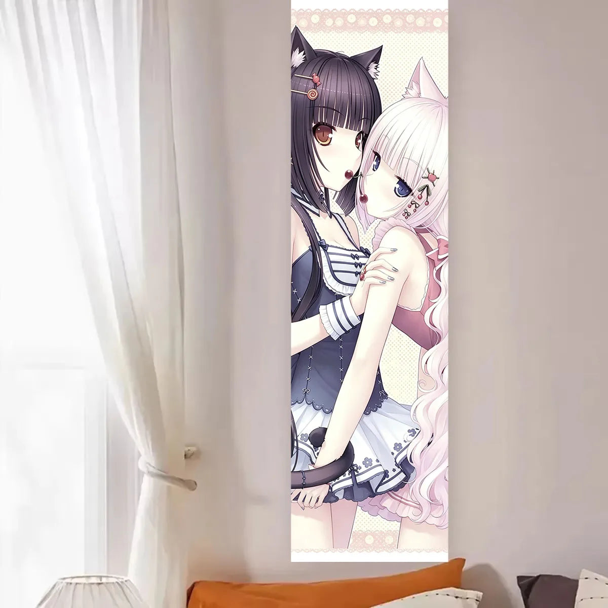 N-Nekopara Tapestry Old-school Kawaii Anime Girls Tapestry Game Girls Large Long Tapestry Suitable For Bedroom Dorm Wall Decor