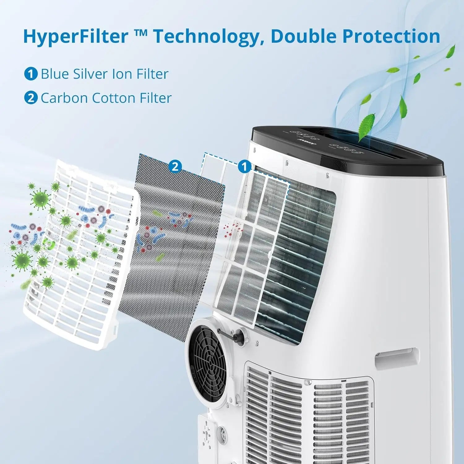14000 BTU Portable Air Conditioner, 3 In 1 AC Unit with Fan, Dehumidifier & 48dB Quiet,Remote Control, Cools up to 750 Sq.Ft,24H Timer,Window Kits Included for Room Indoor Office & Dorms