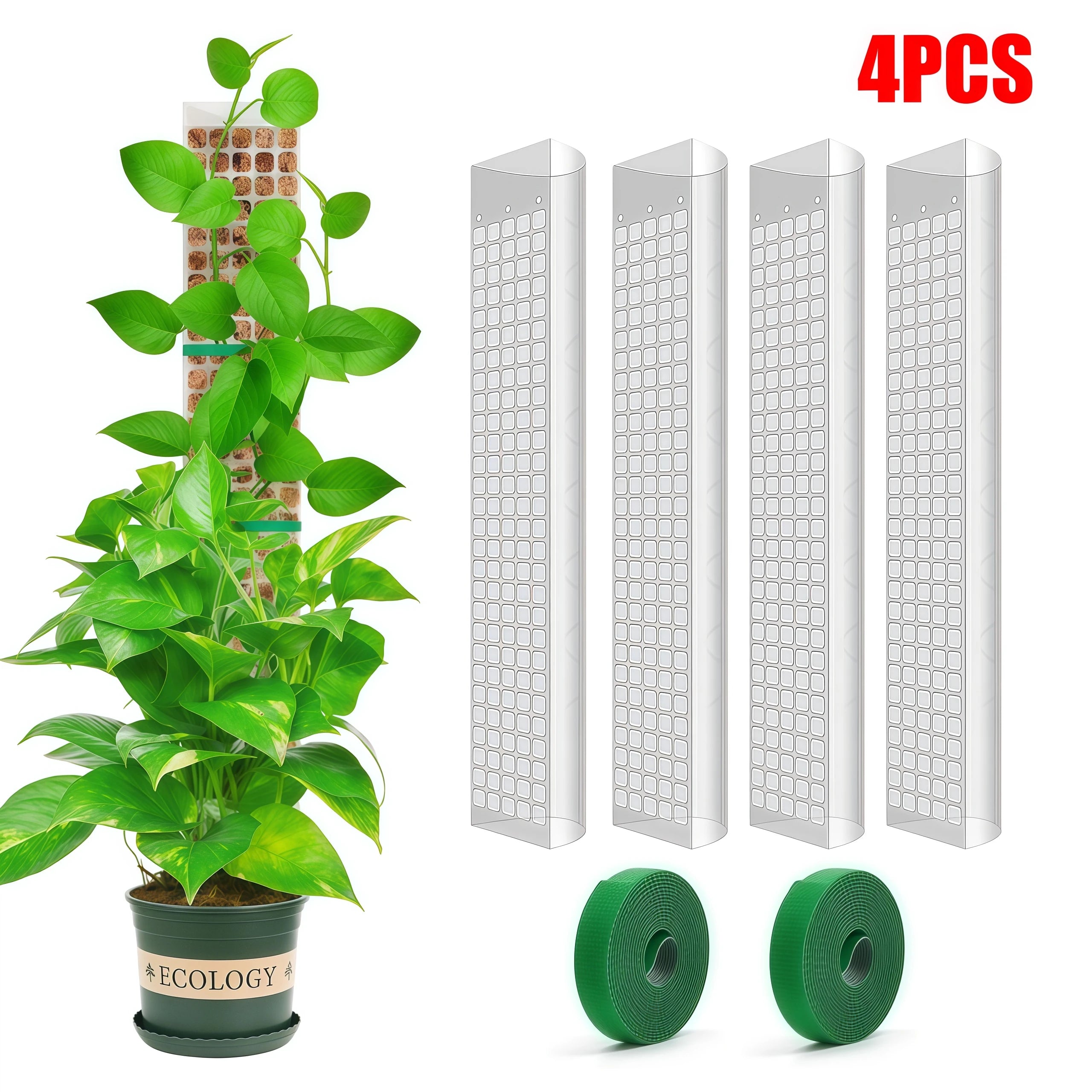 Moss Pole Plastic Plant Stand Indoor Climbing Plants Guardian Tutors Pot Moss Stick For Plants Growth Garden Support Accessories
