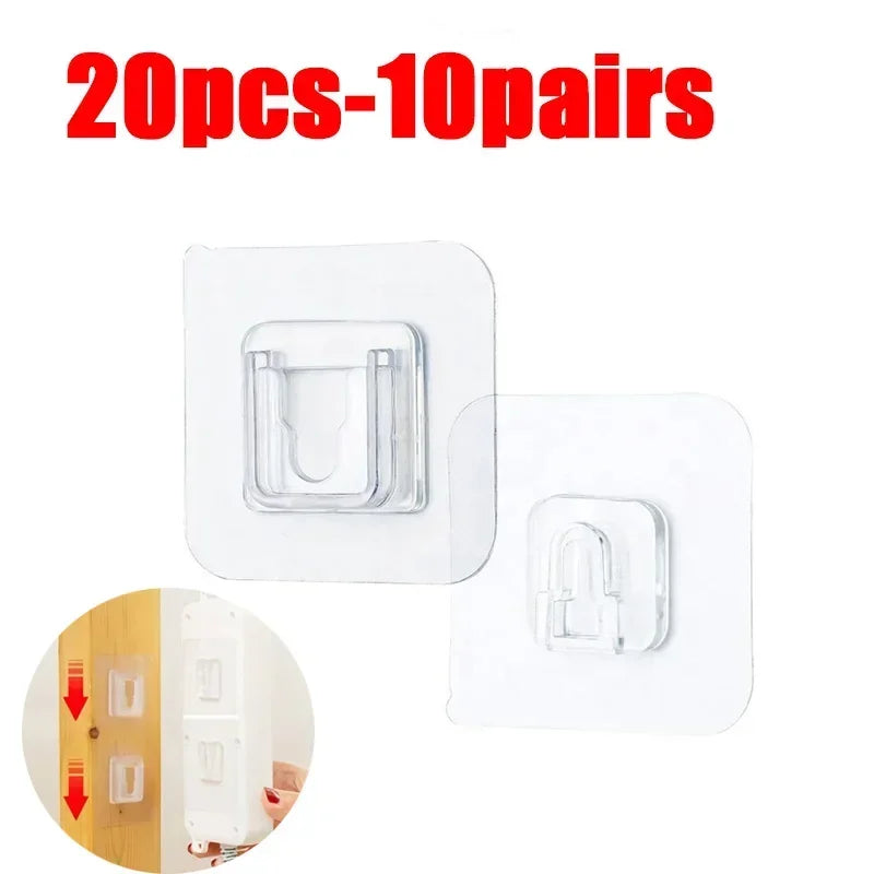 Double-Sided Self Adhesive Wall Hooks for Hanging Traceless Waterproof Oilproof Kitchen Bedroom Wall Hook Storage Holder Storage