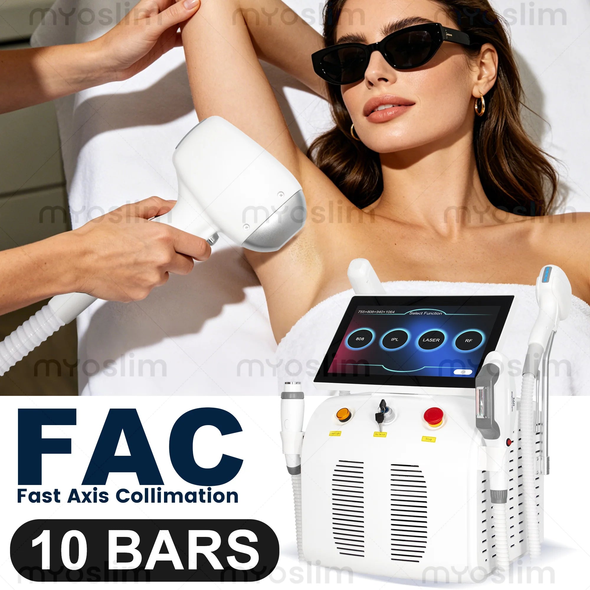 Fac 4-In-1 Soprano Titanium Hair Removal Professional Diode IPL Nd Yag Picosecond Opt Hair Removal Tattoo Removal