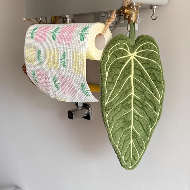 Ultra-Absorbent Plant Towels Quick-Dry Hand Towel Bathroom Kitchen Towel Tropical Leaf Design Hand/Thumb Towel with Hanging Loop