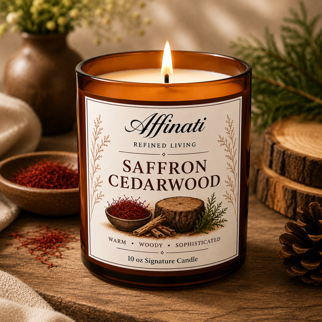 Saffron Cedarwood Signature Candle