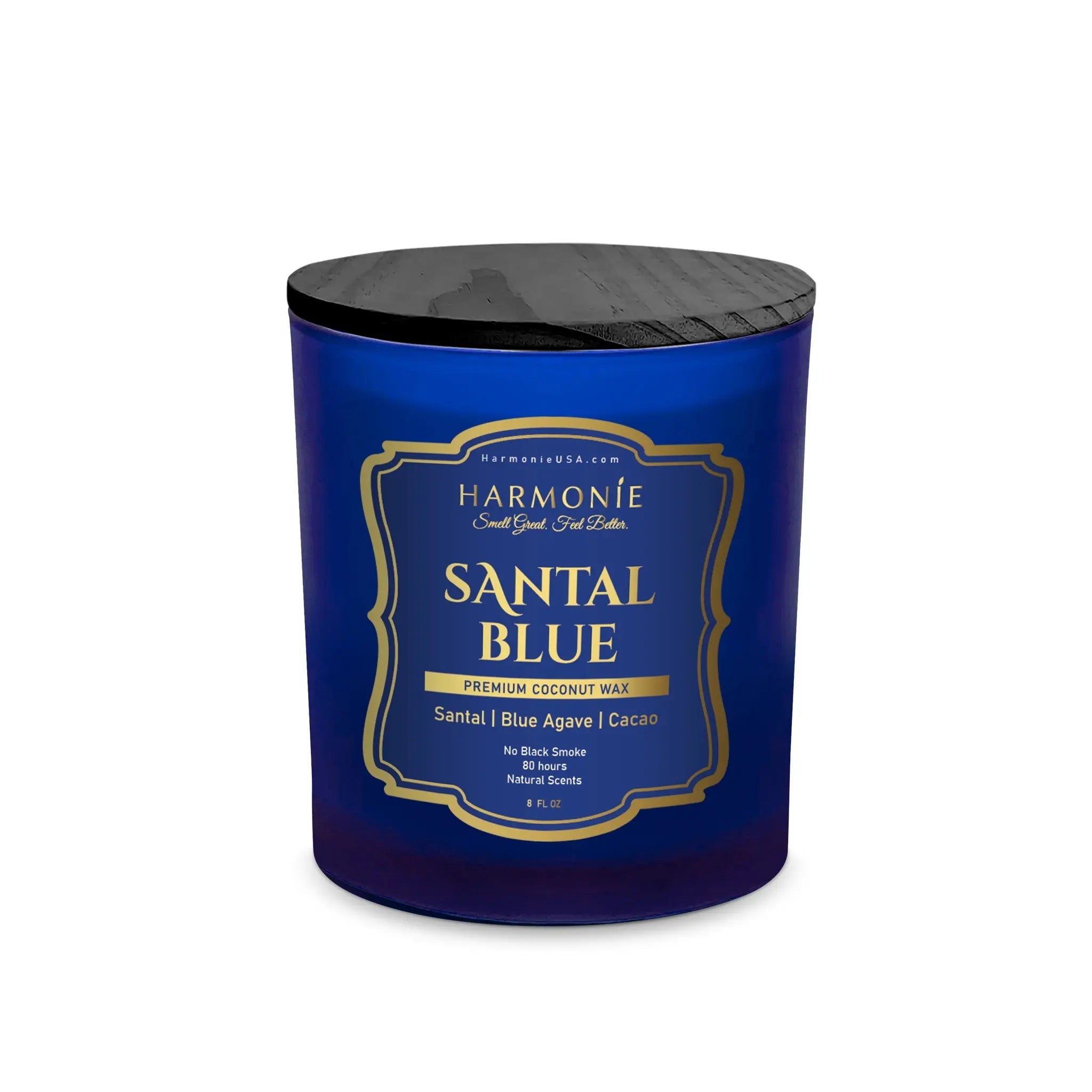 Santal Blue Luxury Candle-Clean Burning Coconut Wax | Harmonie