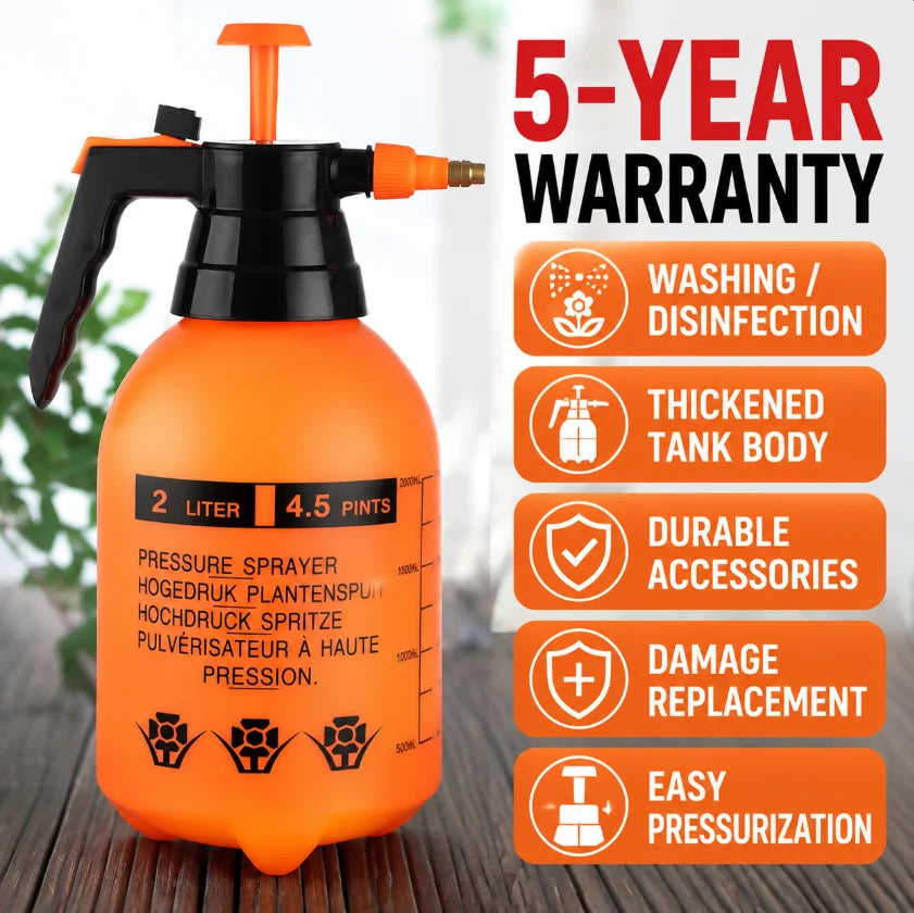 1 Pack Handheld Pump Sprayer, Garden Pressure Water Spray Bottle with Adjustable Brass Nozzle for Garden Lawn 2 Spray Mode