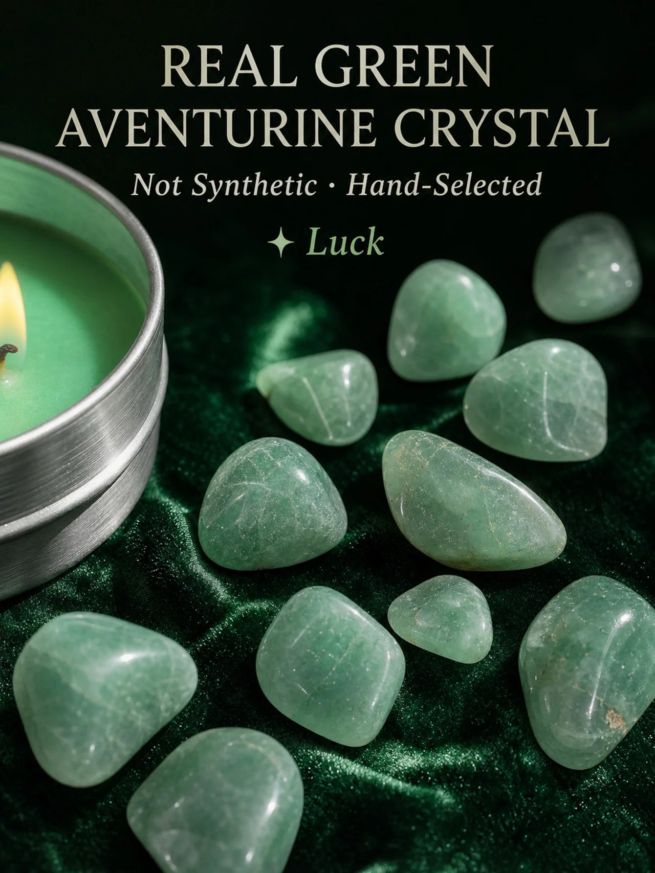 EVODUCK Wheel of Fortune Tarot Candle with Green Crystal Stones, Green Wax Scented Silver Tin Candle, Luck Is Turning Spiritual Ritual Candle for Meditation, Abundance Prosperity, Witchy Altar Decor, New Year Birthday Christm