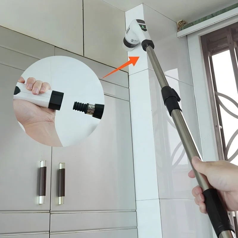 Electric Cleaning Brush:9-in-1 Head,Rotates Flexibly Multifunction Tool for Bathroom, Floors, Corner Gaps and Shower Room Glass