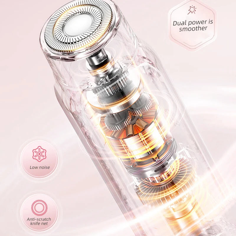 Women's Dual Head Electric Trimmer Portable Body Hair Shaver Private Area Hair Remover Rechargeable Ladies Grooming Device