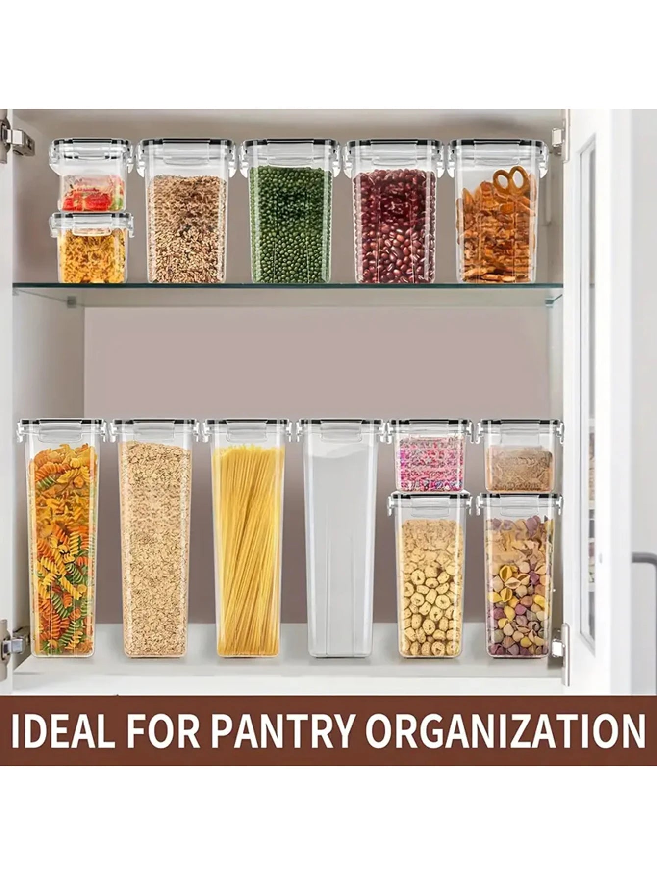 14pcs, Kitchen Gadgets, Sealed Pasta Boxes with Lids, Labels and Markings - Versatile Containers for Pasta, Dry Food,