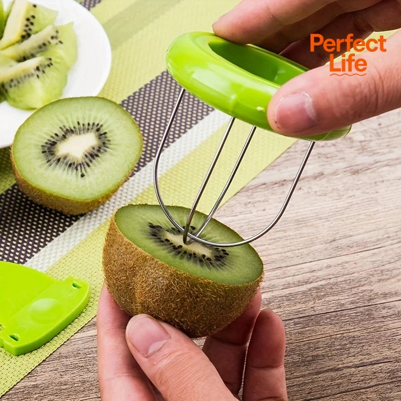 Fast Fruit Kiwi Cutter Peeler Slicer Kitchen Gadgets Stainless Steel Kiwi Peeling Tools Kitchen Creative Fruit Peeler