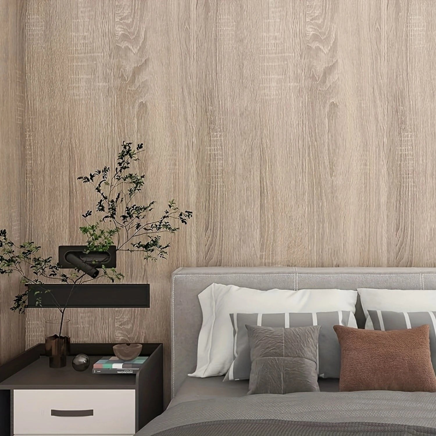 55cm Wide Self Adhesive Wood Grain Vinyl Wallpaper - Waterproof Home Decor Stickers for Door Wardrobe Cupboard Table Furniture