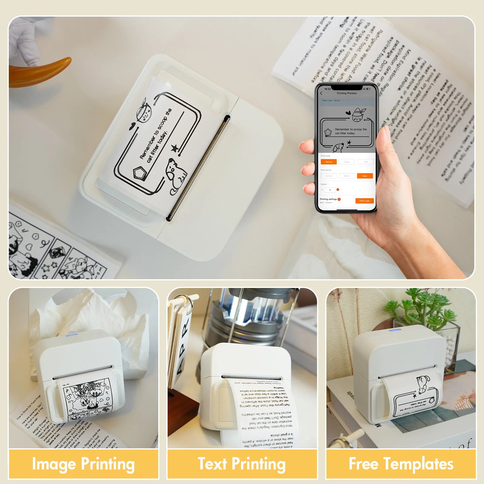 Mini Label Printer Thermal Maker Portable Wireless Bluetooth Stickers Labeller Handheld For Home Office School Machine