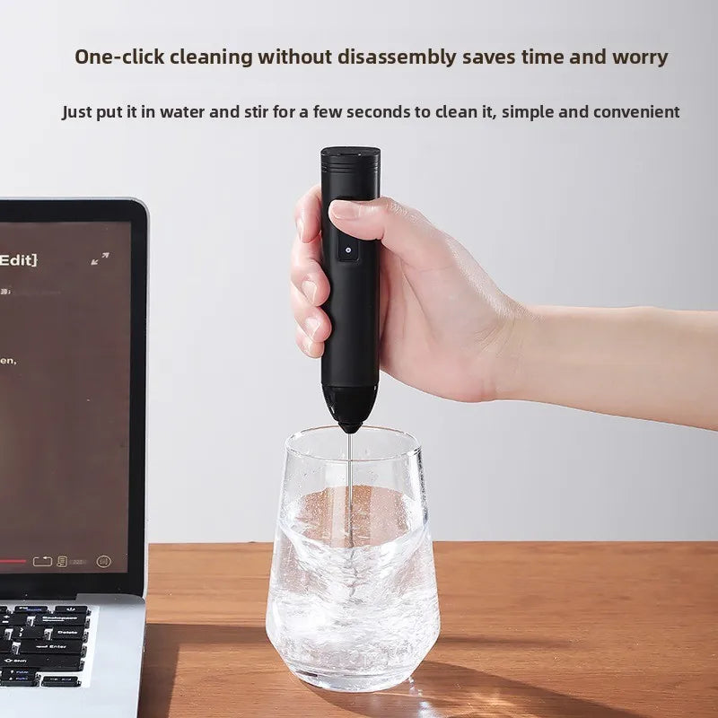 TINSOL USB Rechargeable Handheld Milk Frother, 3-Speed Coffee Milk Frother, Electric Mixer, Stainless Steel Cream Whisk